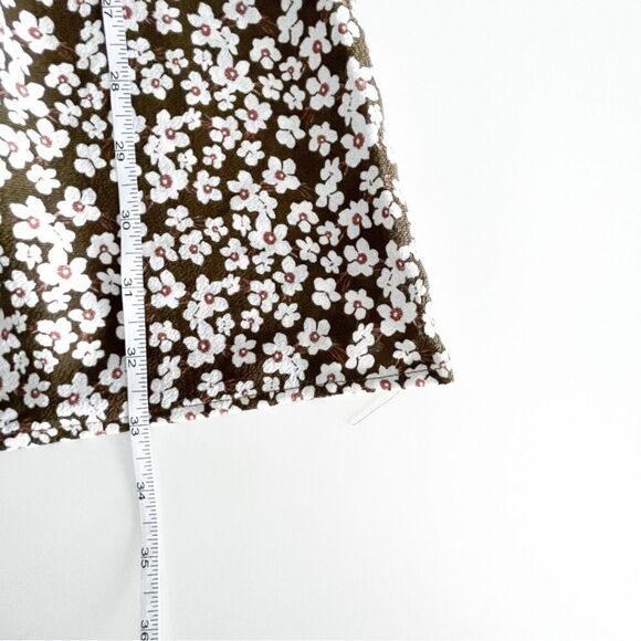 ASOS Dress All-Over Brown Floral Print Round Neck Long Sleeves Women's 10 NWT - Picture 7 of 8